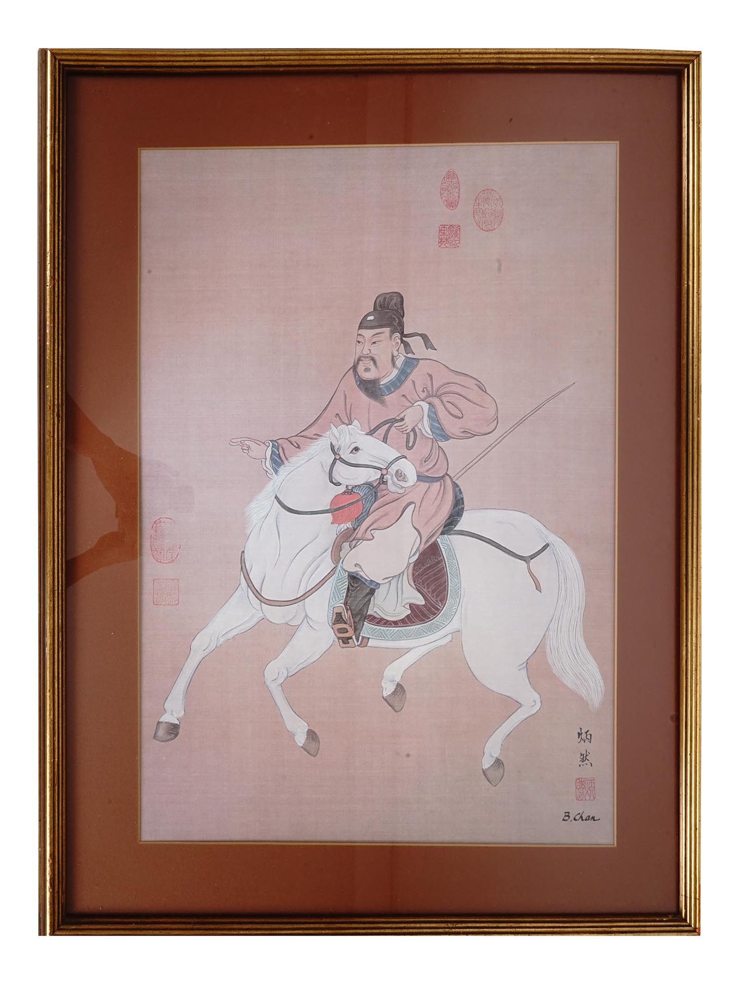 FRAMED ORIENTAL WALL ART PRINTS AND EMBROIDERY PIC-2